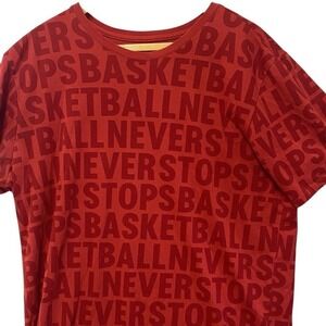 Nike Dri-Fit Mens Basketball Never Stops , T-Shirt Red  Graphic Size XL